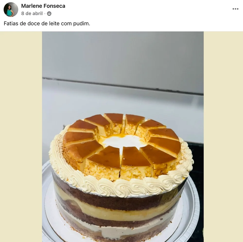 Aluna Marlene: fatias de doce de leite com pudim